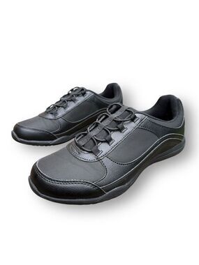 Tredsafe Women's Slip-Resistant Black Work Shoes Size 8.5 Sneakers No Tie
